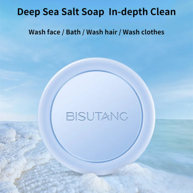 

Deep Sea Salt Control Oil Remove Mites Soap 100g Deep Clean Foam Delicate Cleansing Handmade Soap Sea Salt for Bath Hand Soap