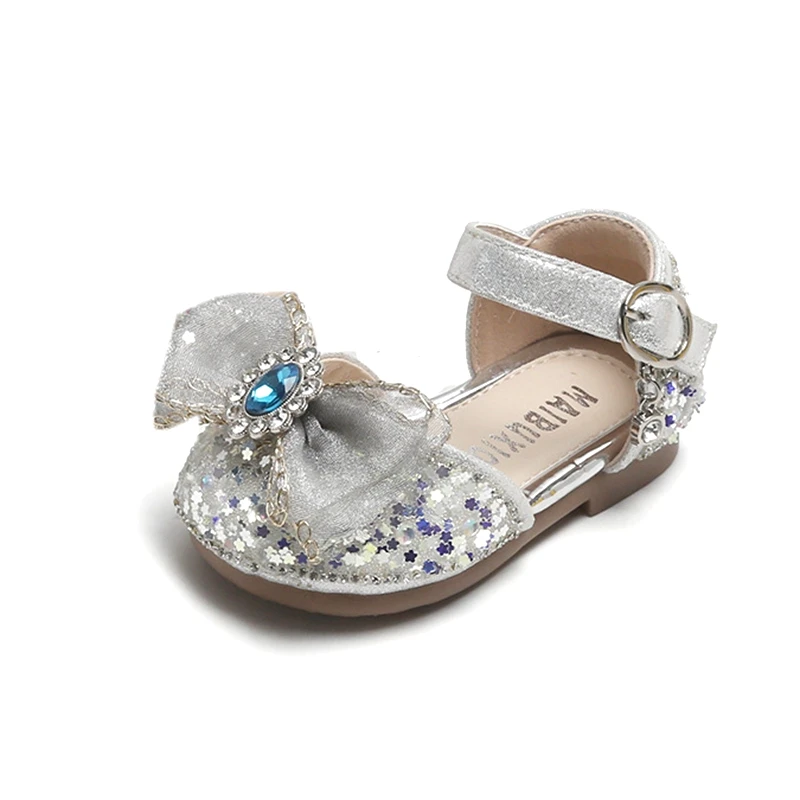 

Brand Infant Bling Flats Shoes,Silver Pink Twinkle Dress Shoes With Lace Butterfly-knot,Toddler Little Princess Girls Walkers