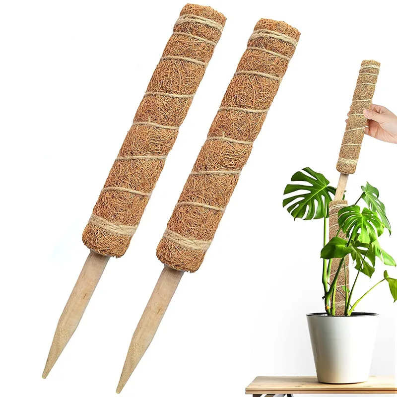 

2PCS Plant Climbing Coir Totem Pole Gardening Coconut Stick for Climbing Plants Vines and Creepers Plant Support Garden Supplies