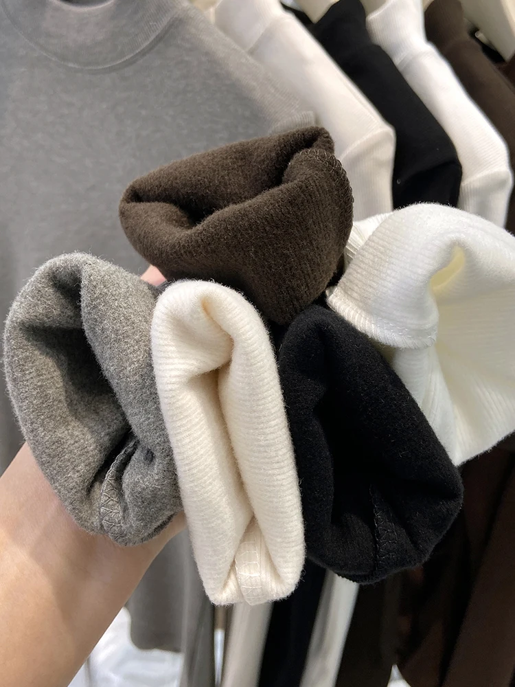 Женская рубашка с шлифованным низом на флисовой подкладке осень-зима 2024 новая