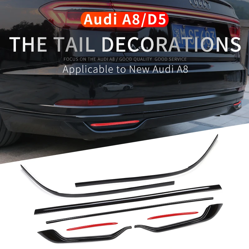 

For 2018-22 years Audi a8 s8 d5 accessories modification Interior decoration Black Rear bumper molding trim strip