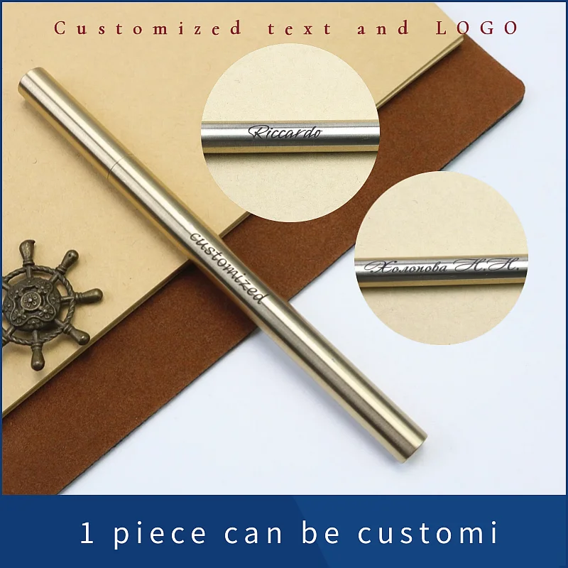 Высококачественная редкая ручка из чистой меди с индивидуальным текстом для одноклассников, коллег, друзей, Эксклюзивная подарочная ручка с бесплатным заполнением