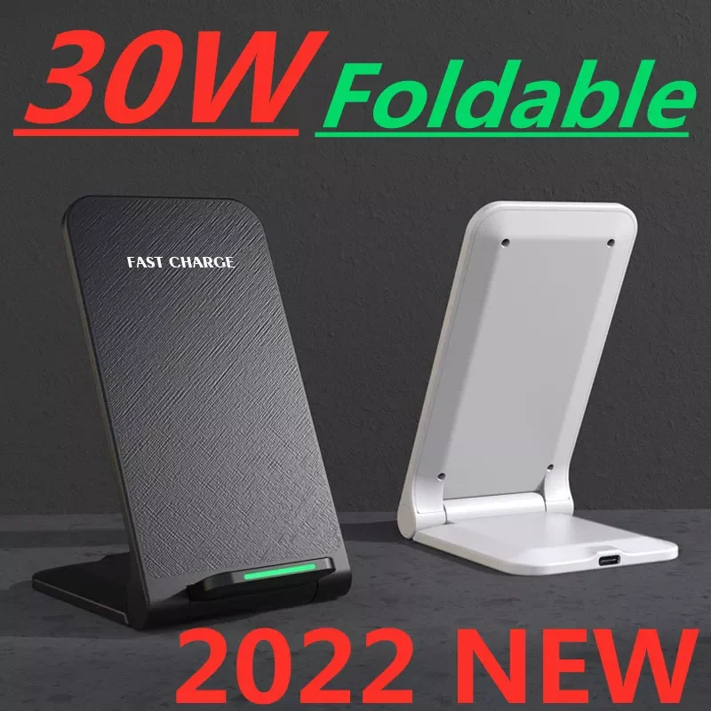

NEW2023 30W Wireless Charger Stand Pad For iPhone 13 12 11 Pro X XS Max XR 8 Samsung S21 S20 Qi Fast Charging Dock Station Phone