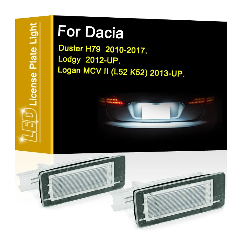 

12V LED Number Plate Lamp For Dacia Duster H79 2010-2017 Lodgy 2012-UP White License Plate Light Assembly