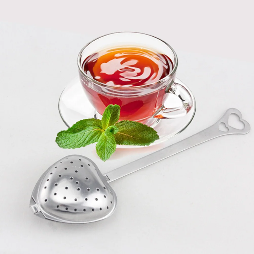 

Tea Loose Infuser Strainer Steel Steeper Mesh Stainlessfilter Leafinfusers Heart Shaped Fine Coffee Spoon Strainers Snap Cup