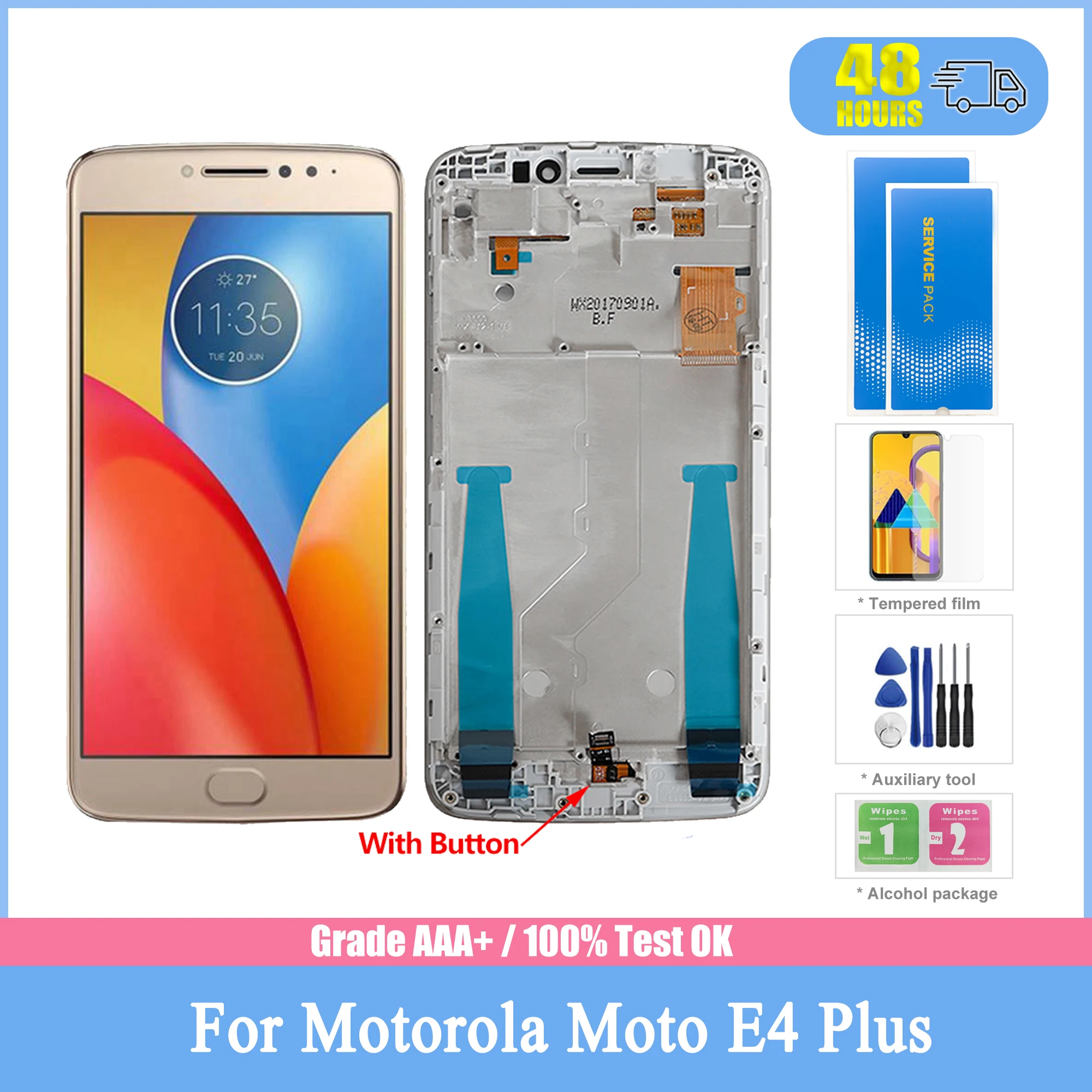 

Оригинальный ЖК-дисплей 5,5 дюйма для Motorola Moto E4 Plus, сенсорный экран с рамкой, дигитайзер в сборе для MOTO E4 Plus, ЖК-дисплей