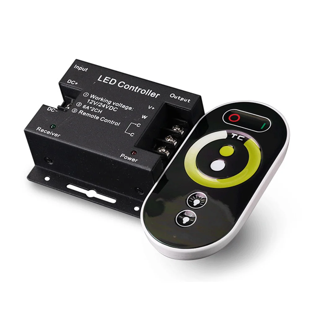 

LED Strip Light RF Wireless Remote Control Adjustable Brightness Temperature Controller Dimmer Tape Lights Adjuster
