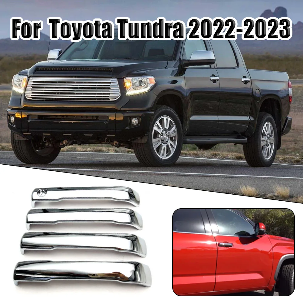 

4Pcs Chrome Door Handle Cover Trim Shell Cover Car External For Toyota Tundra 2022-2023 Door Handle Cover Trim Equippment Decora