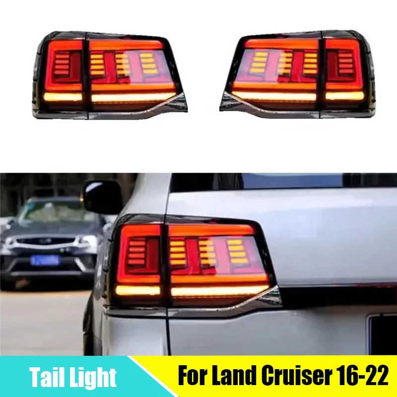 

Dynamic LED Tail light for Land Cruiser Fj200 Grj200 Lc200 2016-2022 Rear Fog lamp Brake Reverse Turn Signal