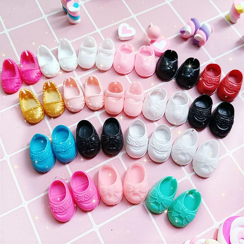 

17 Cm Doll Shoes 1/8 Bjd Doll Change Dress Up Fashion Small Black Shoes Sandals Diy Play House Diy Girl Toys Kid Children Gift