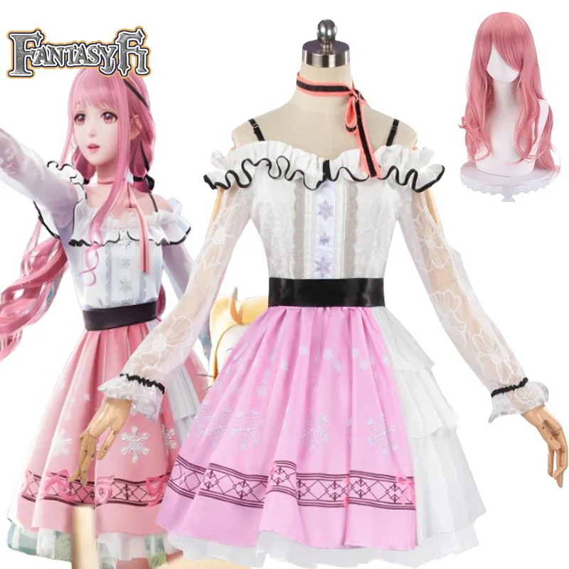 Nikki аниме косплей Infinity сладкое розовое платье Лолиты униформа комплект париков