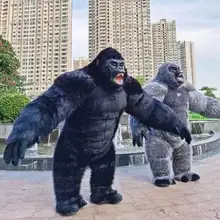 Performance Jumpsuit Cosplay Dress Dance Stage Prop Inflatable Gorilla White Black Grey Color Costume 