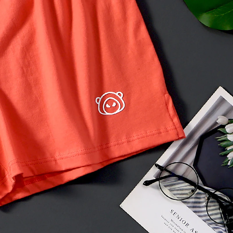 FK Mens Summer Underwear Boxers Shorts Casual Cotton Sleep Underpants Quality Solid Loose Homewear Bear Printing Arrow Panties