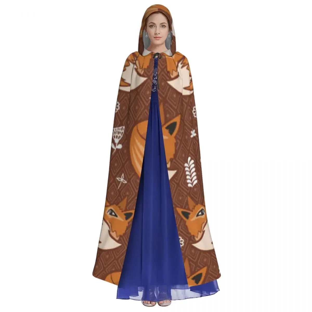 Накидка вампира для взрослых халат с капюшоном скандинавский плащ лисой на