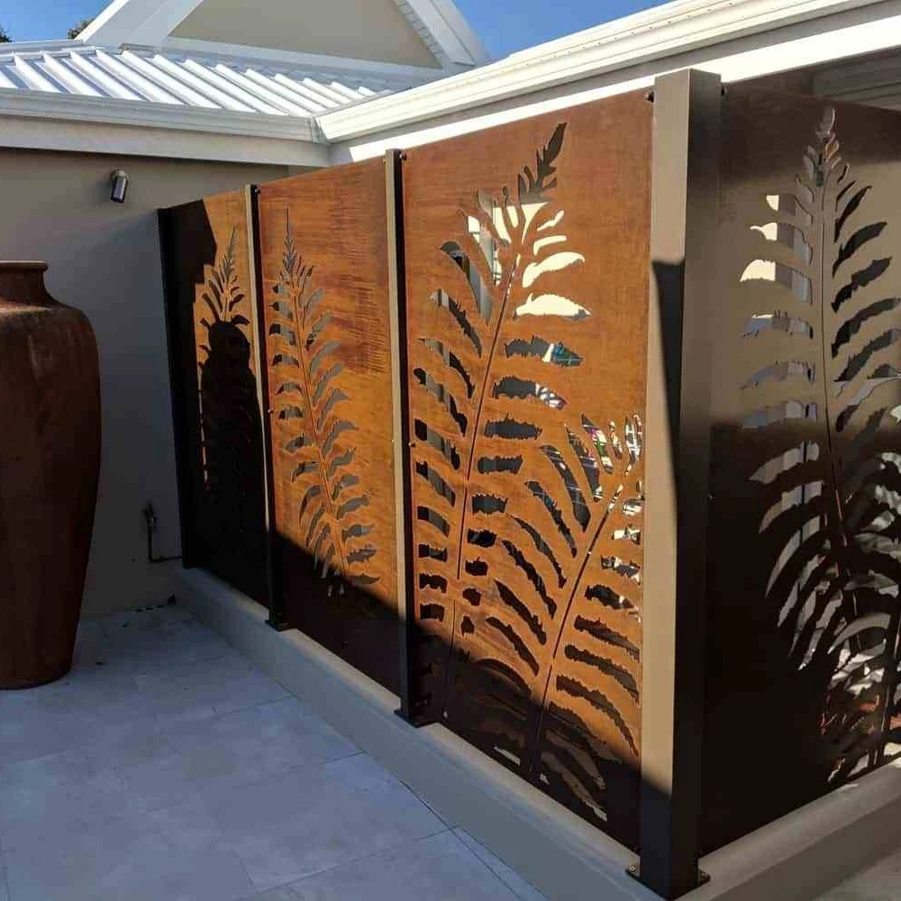 

Morden corten steel metal gate and fence for villas