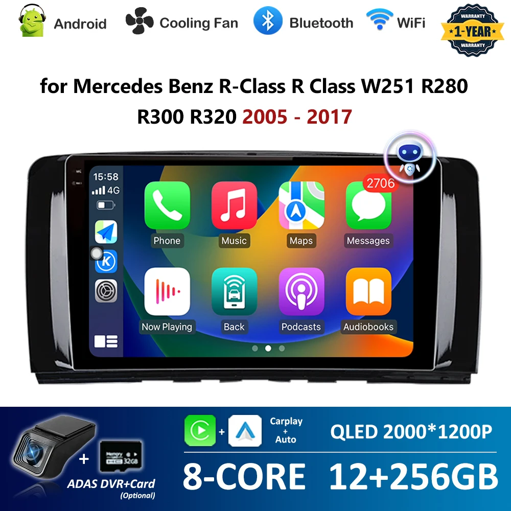Система Android для Mercedes Benz R-Class R Class W251 R280 R300 R320 2005 - 2017 Автомобильный видео