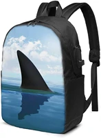 shark business laptop school bookbag travel backpack with usb charging port headphone port fit 17 in