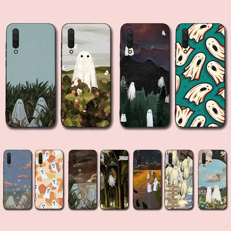 

Cute Ghost Phone Case For Xiaomi Mi 5X 8 9 10 11 12 lite pro 10T PocoX3pro PocoM3 Note 10 pro lite