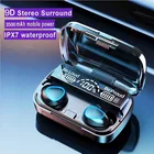 Беспроводные наушники TWS, Bluetooth-наушники, Спортивная стереогарнитура, наушники-вкладыши с микрофоном, зарядный бокс 3500 мАч, наушники-аудиофилы