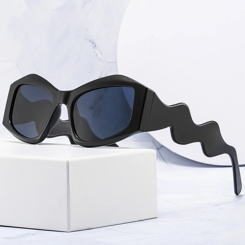 

Irregular Design Sunglasses For Women Men Personalized Wave Leg Driving Fishing Sun Glasses Fashion Vintage Male Ladies Eyewear