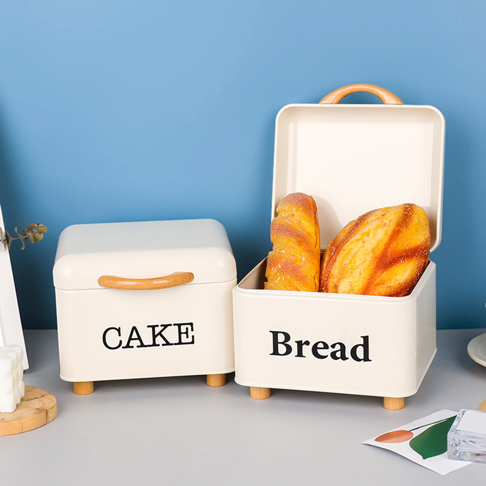 Корзина для хлеба с крышкой в рулоне винтажная металлическая коробка