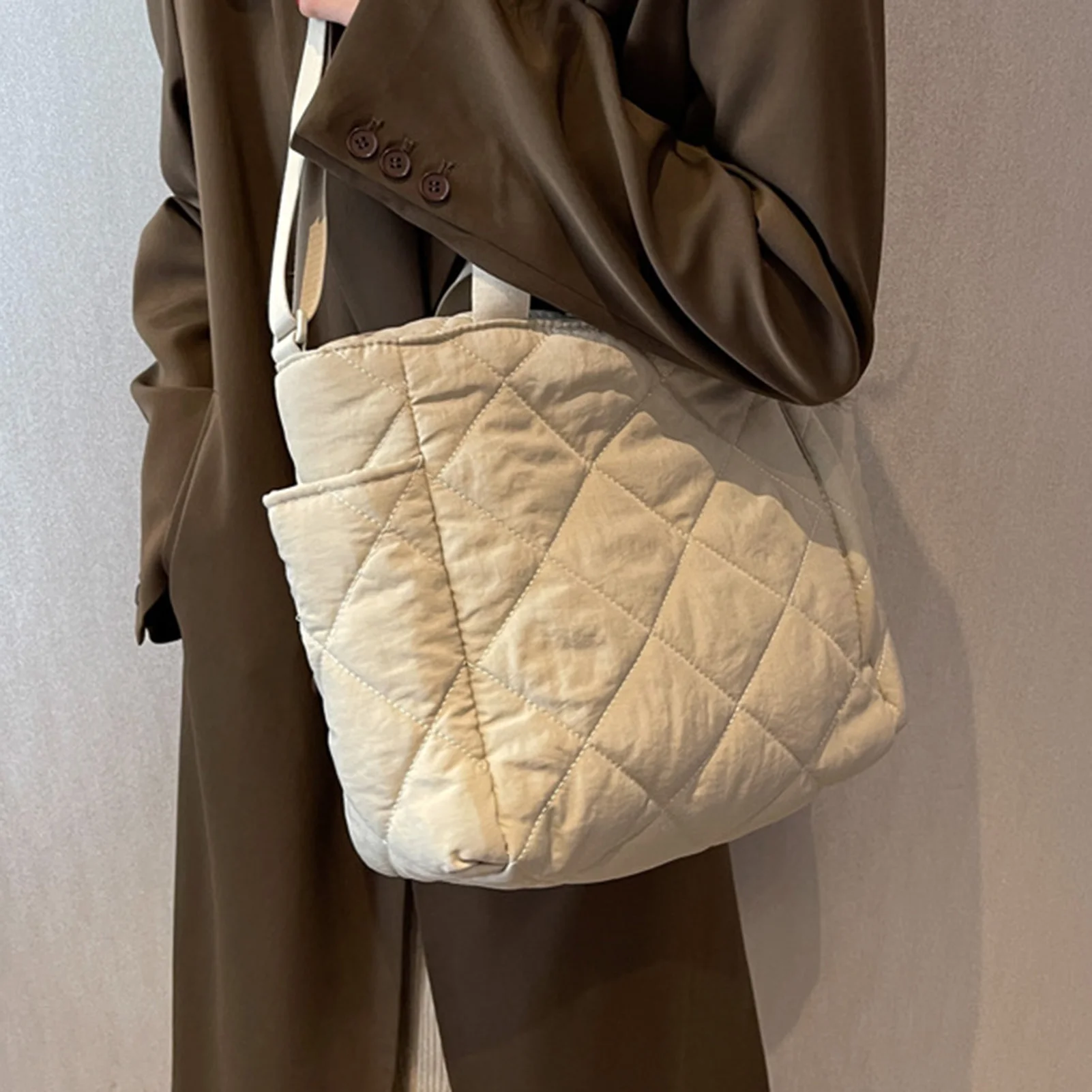 

Large Capacity Tote Bags For Women Shoulder Side Bag Fashion Space Cotton Shopper Shopping Bags Cute Ladies Totes 2023 Winter