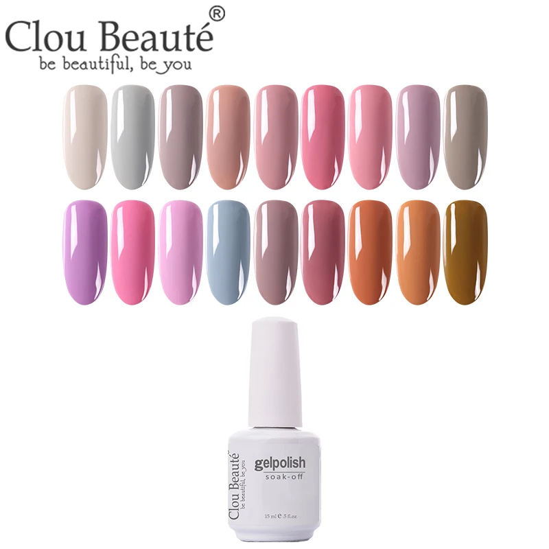 

Clou Beaute 131 Colors Gel Polish Autumn Series vernis semi permanent lakier hybrydowy gel lak Gel Nail Paint Top Coat gelpolish