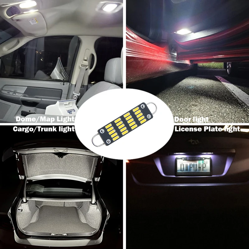 2pcs Festoon C5W 44mm Car Interior Lights 12V LED 4014 20SMD Auto License Plate Lamp Dome Reading Trunk Bulb for Chevrolet Dodge images - 6