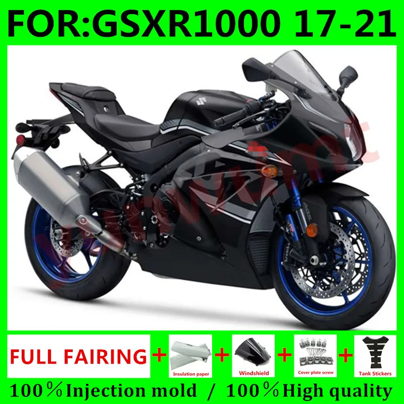 

Новый мотоциклетный комплект обтекателей для SUZUKI GSX-R1000 17 18 19 20 21 GSXR1000 2017 - 2021 k17 обтекатель КУЗОВ комплект серый черный