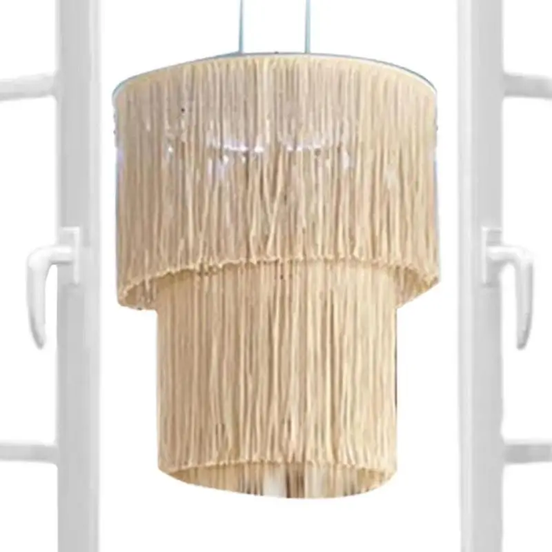 

Boho Lamp Shade Elegant Lamp Shade Ceiling Lampshade Pendant Hanging Light Covers Hand Woven Light Shade Nursery Decoration