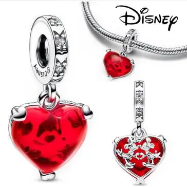 Розовые бусины Disney из стерлингового серебра 925 пробы с тортом на день рождения
