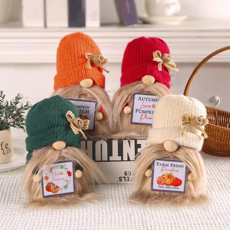 

Pumpkin Gnomes Plush Doll Dwarf Thanksgiving Day Desktop Ornament 2023 Autumn Party Farmhouse Decoration