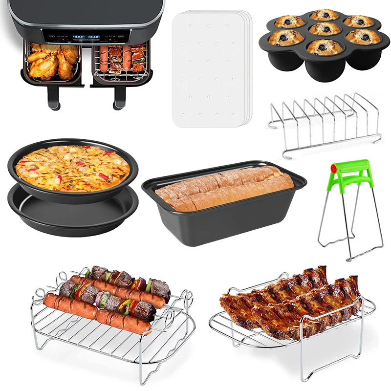 Dual Basket Air Fryer Accessories Rectangle for Ninja Foodi 