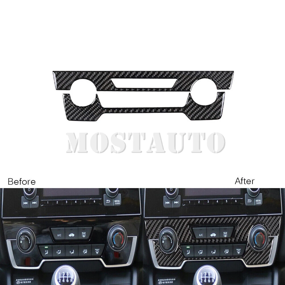 

Для Honda CR-V мягкое углеродное волокно внутренняя центральная консоль CD Кнопка панель обшивка 2017-2021 2 шт. (2 цвета)