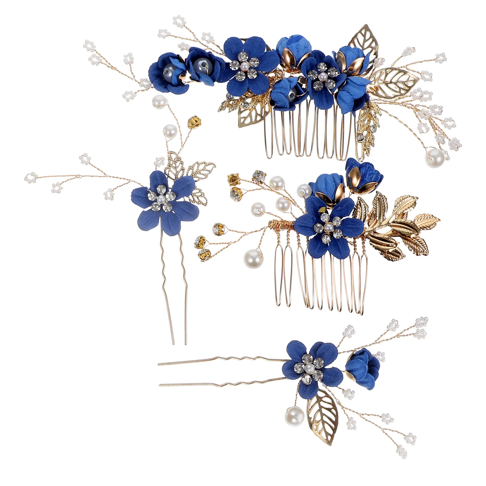 Аксессуары для волос с цветами расческа со стразами жемчуг свадебный синий