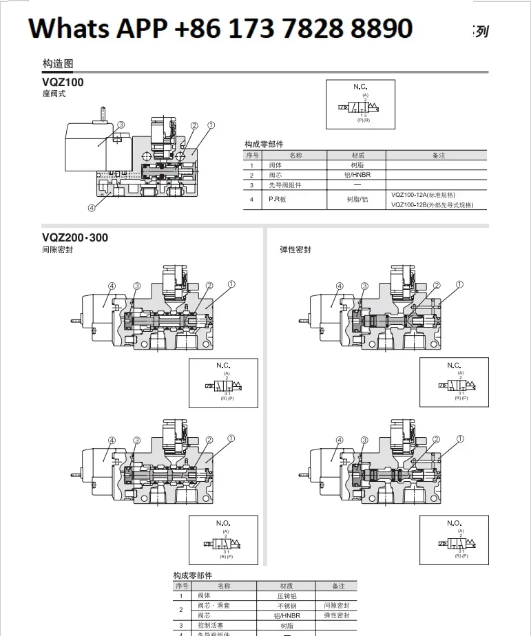 Электромагнитный клапан SMC VQZ115/VQZ115R-5G1-5L1-5M1-5GB1-5LB1-M5-C4-C6-PR-CP