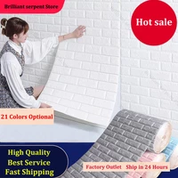3d wall stickers bedroom decoration waterproof self adhesive wallpaper brick continuous wall sticker room kitchen tv backdrop