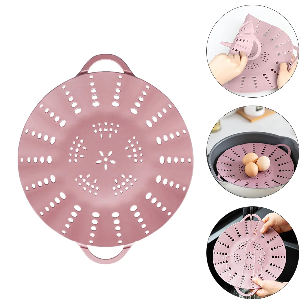

Steamer Rack Silicone Basket Steaming Steam Pot Vegetable Pressure Cooker Sling Stand Kitchen Egg Bakeware Foldableaccessory