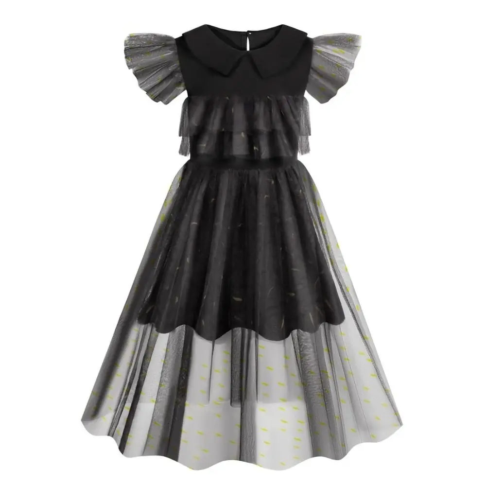 

Black Color Party Dresses Skirt Dark Style Carnival Costumes for Cosplay For Kids Girls