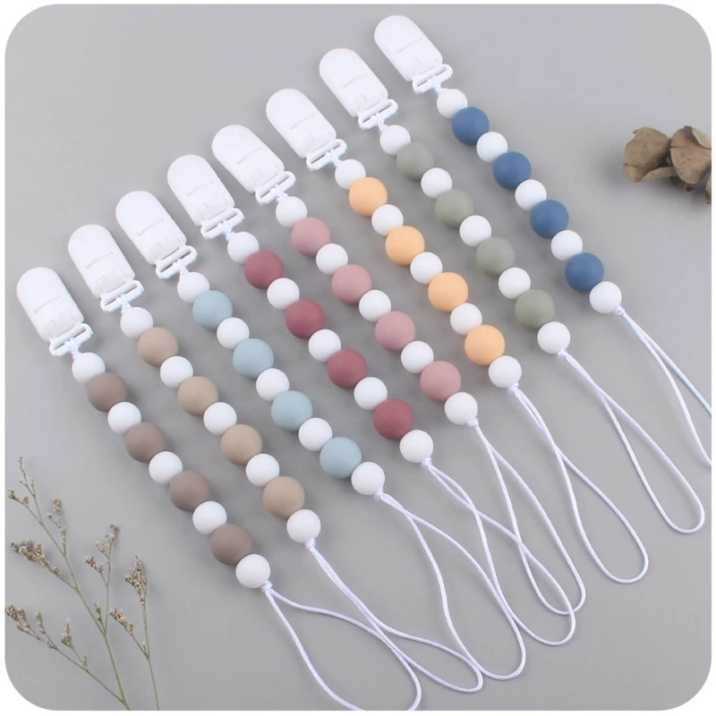 

Cute Rainbow Silicone Pacifier Clip for Babies Girls Boys Infant Teething Soothie Toy Cartoon Pacifier Chain Holder G99C
