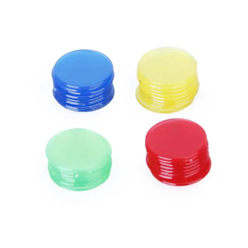 

100 Pieces Counting Bingo Chips 2cm for Counter Bingo Card Games 4 Colors
