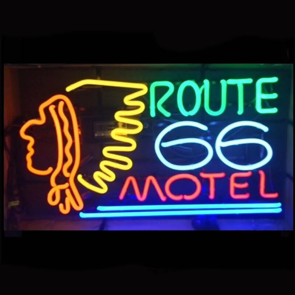

Индийская неоновая вывеска Route 66 Motel, реальная стеклянная трубка ручной работы на заказ, магазин для отелей, рекламный Настенный декор, дисплей, неоновая лампа 19 дюймов x 15 дюймов
