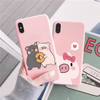 cute cartoon pig animal phone case for iphone xr x xs max 13 12 11 pro max mini 7 8 plus se 2020 soft silicone back cover fundas