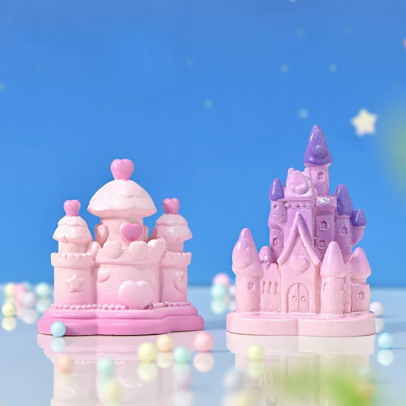 Феерический замок Мини-Миниатюрный Декор для тортов Садовый орнамент Горшки для растений Обереги Домик для кукол Гномик Мох Подарок Смола Рукоделие.