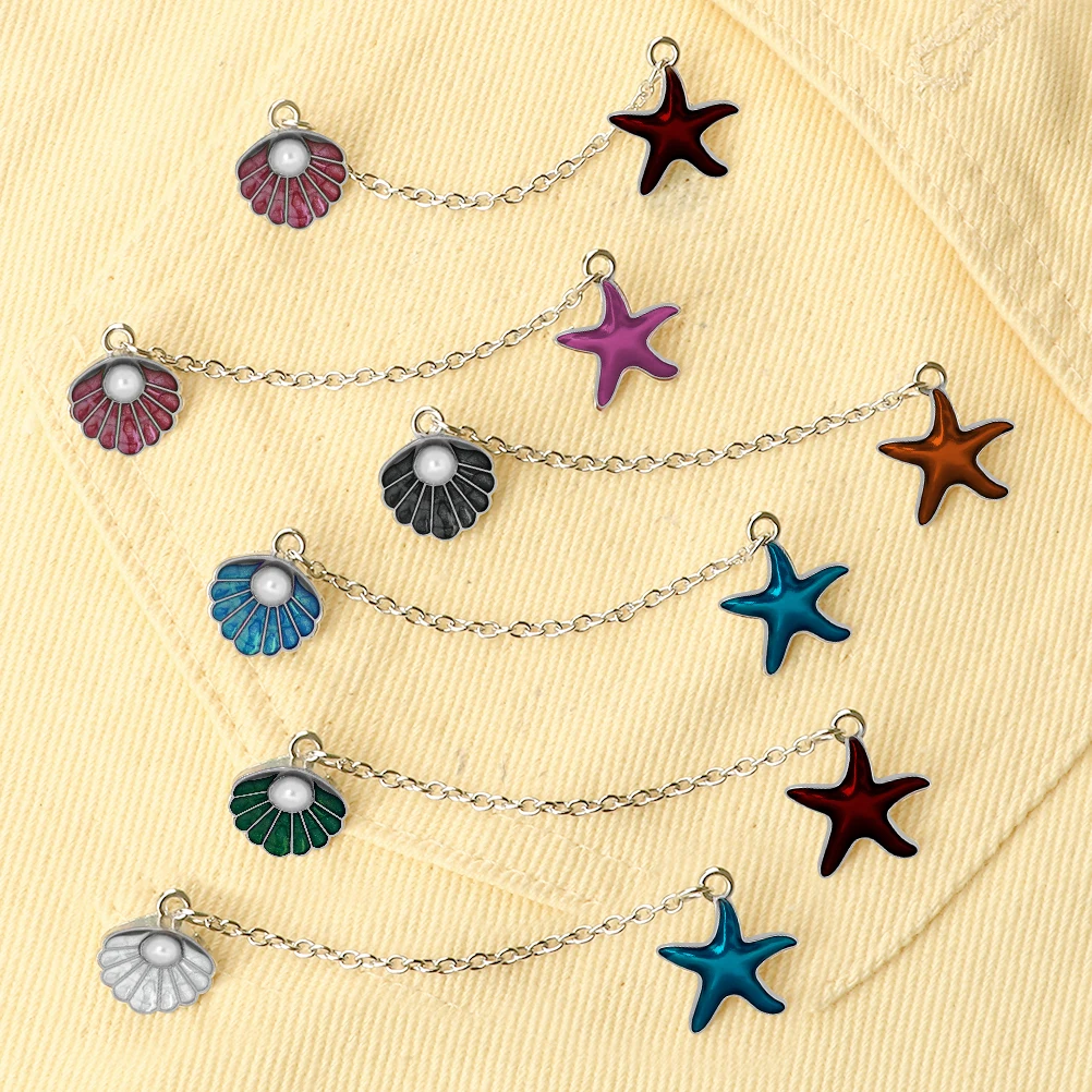 Эмалированная брошь в виде морской звезды