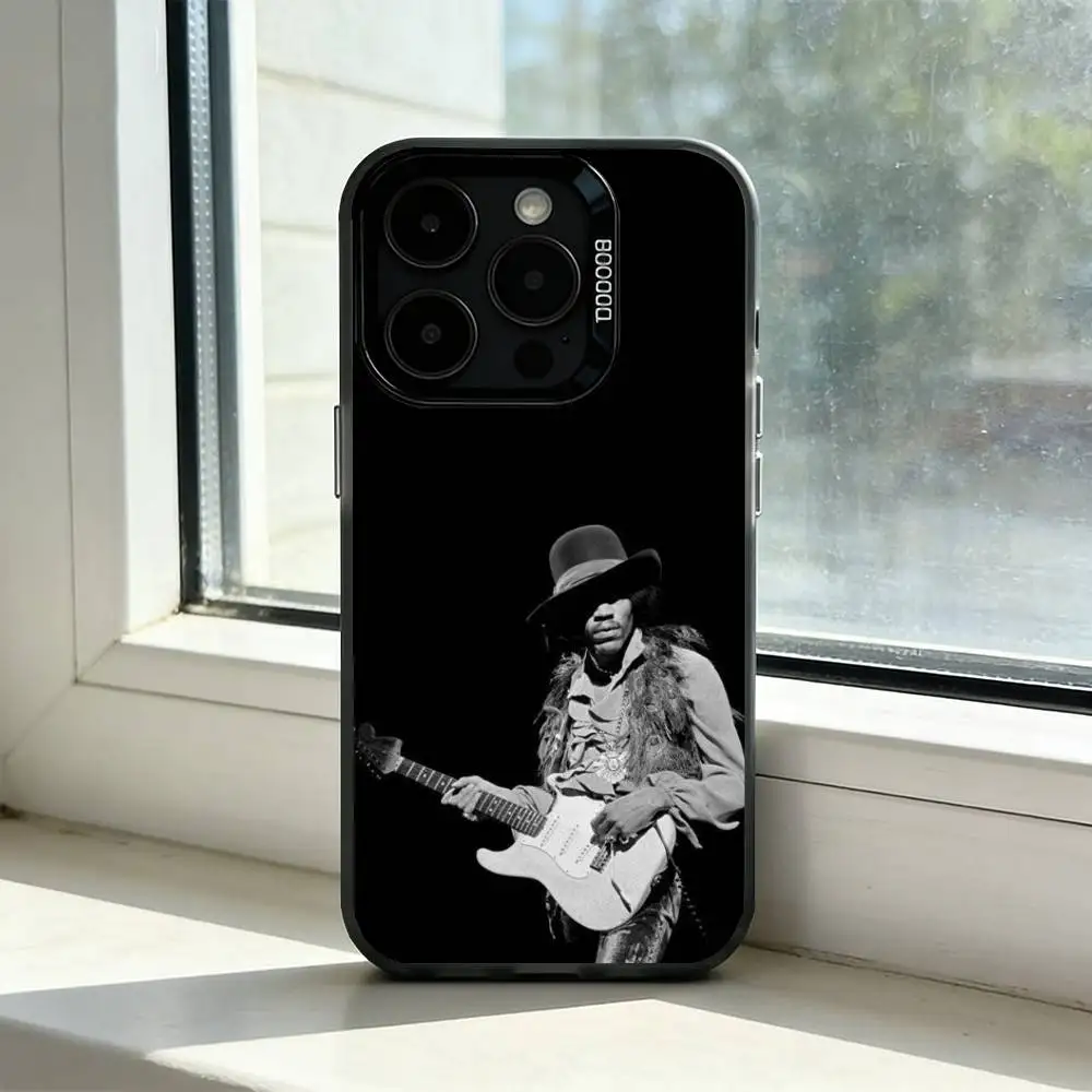 Фото Чехол для телефона G-Guitarist Jimi HendrixS для iPhone 17, 16, 15, 14, 13, 12, 11 Plus, Pro Max, XS, цветной, серебристо-черный №5