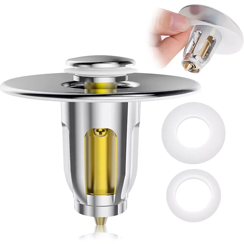 

Universal Copper Pop-Up Bounce Core Push-type Basin Drain Filter Hair Catcher Deodorant Bath Stopper Sink Bathtub Plug Trap