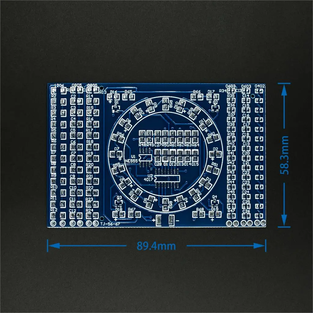 DIY CD4017 вращающийся светодиод SMD NE555 плата для практики пайки Kit Fanny Skill Training