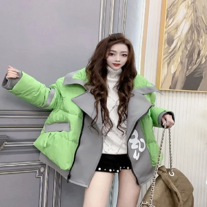 Winter Women's Jackets Parkas Super Hot Coats Down Jackets New White Duck Down Jacket Collar Splicing of Suit Warm Loose