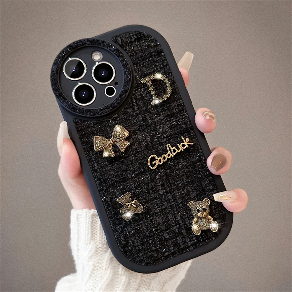 

Fabric small fragrance protective case is applicable to Apple 14iPhone13/12 fall proof autumn and winter mobile phone soft shell